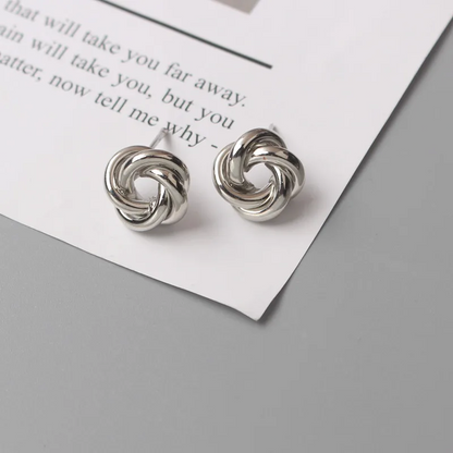 Tiny Metal Stud Earrings for Women Gold Color Twist round Earrings Small Unusual Earrings Boucles D'Oreilles Fashion Jewelry