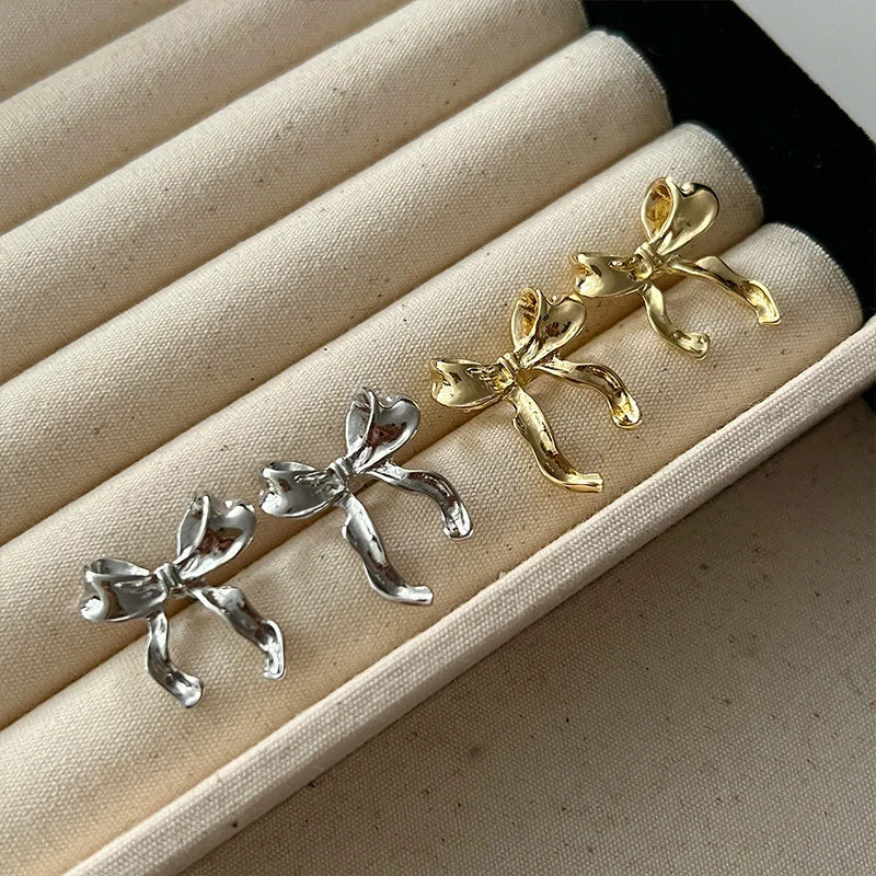 Design Sweet and Cool Style Bow Knot Earrings Women'S Simple Elegant Jewelry Gifts Dropshipping