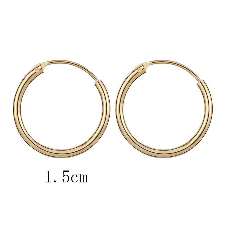 Stainless Steel Smooth Metal Chunky Hoop Earrings for Women Girls Fashion Oval Circle Hoops Statement Earrings Punk Jewelry