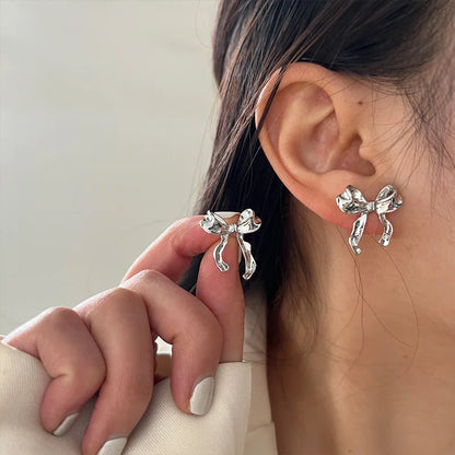 Design Sweet and Cool Style Bow Knot Earrings Women'S Simple Elegant Jewelry Gifts Dropshipping