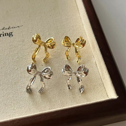 Design Sweet and Cool Style Bow Knot Earrings Women'S Simple Elegant Jewelry Gifts Dropshipping