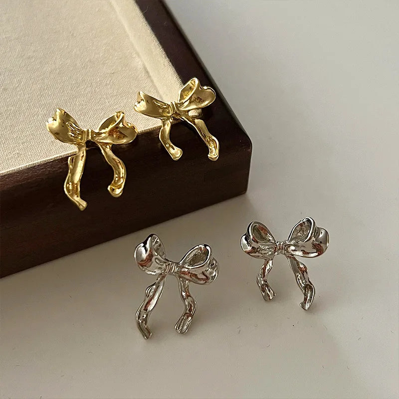 Design Sweet and Cool Style Bow Knot Earrings Women'S Simple Elegant Jewelry Gifts Dropshipping